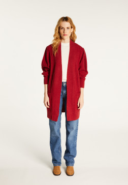 Long gilet en laine alpaga manches ballons - Damy