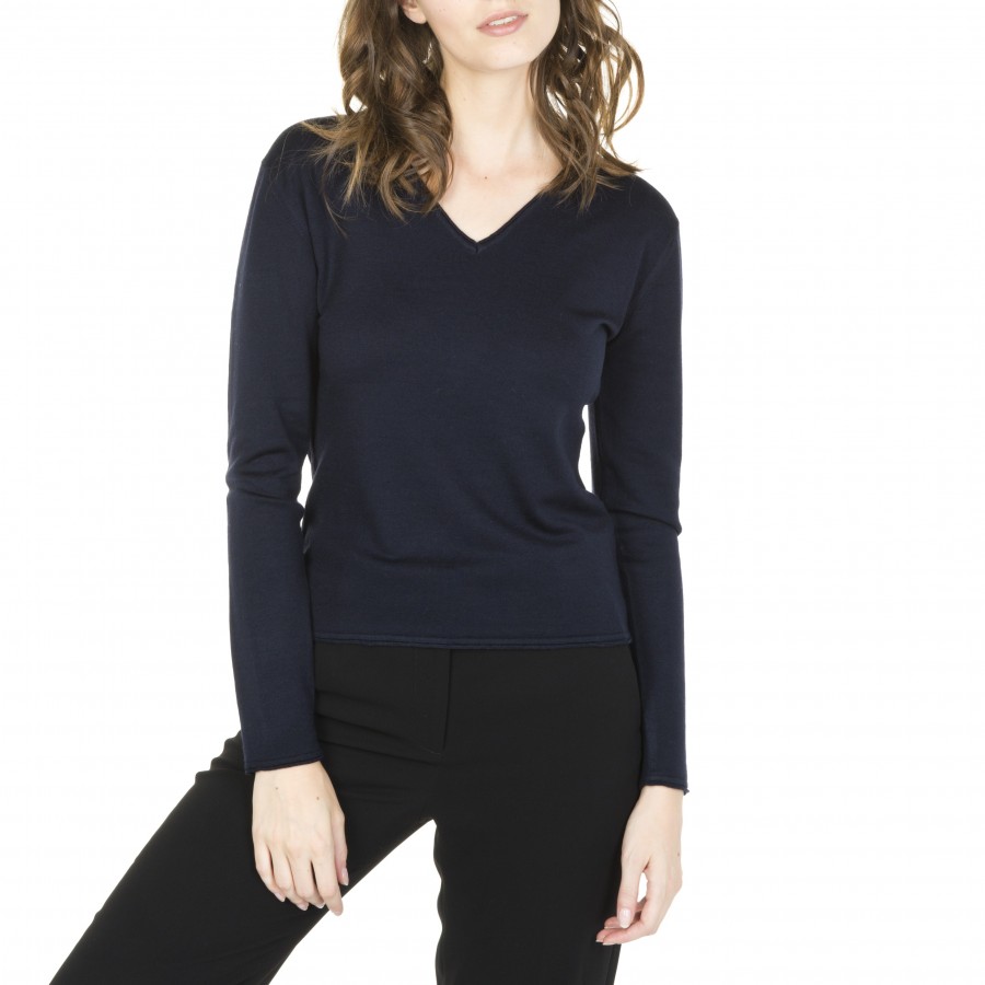 Pull col V Gallieni - 6140 Marine - 05 Bleu marine Pull col V Gallieni - 6140 Marine - 05 Bleu marine