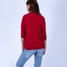 Pull oversize à côtes Gladys 6375 Laque - 52 Rouge