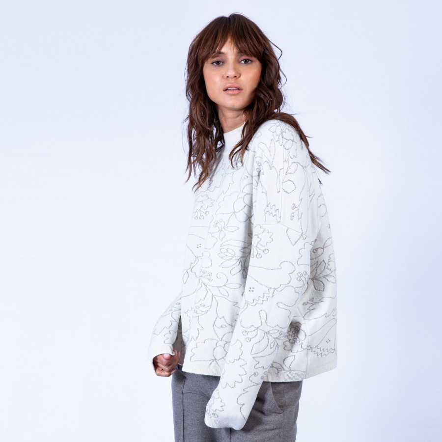 Pull à fleurs Maison Montagut x Martin Morel - Galati 6380 Perle grege - 13 Beige m Pull à fleurs Maison Montagut x Martin Morel - Galati 6380 Perle grege - 13 Beige m