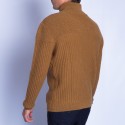 Gilet col montant zippé en alpaga Fribourg 6349 camel - 46 marron clair