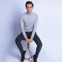 Pull col roulé en laine mérinos Finlay 6350 glace - 11 gris clair