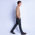 V collar sweater in merino wool - Fox