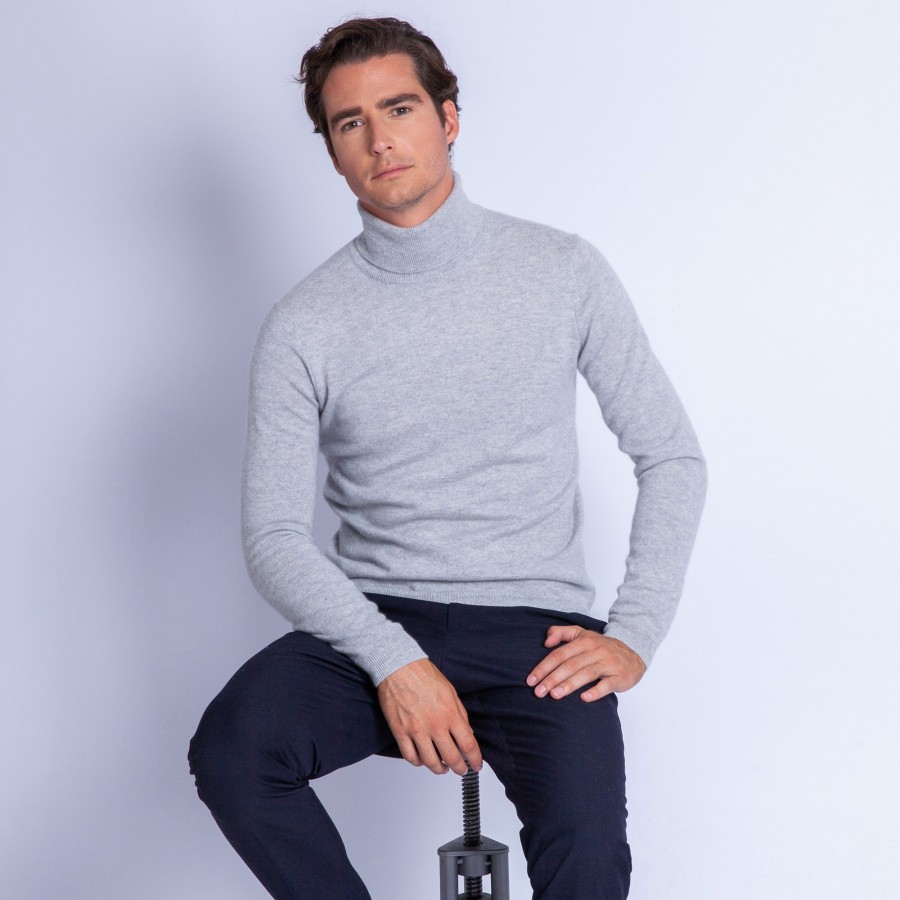 Pull col roulé en cachemire Felipe 6350 glace - 11 gris clair Pull col roulé en cachemire Felipe 6350 glace - 11 gris clair