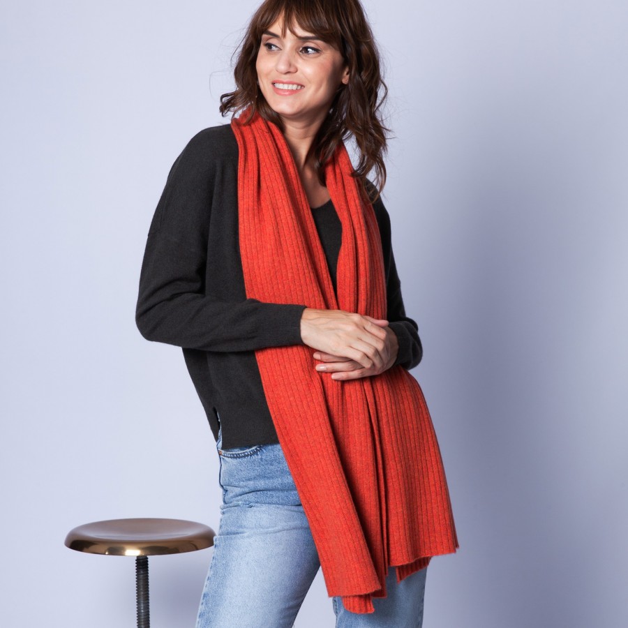 Echarpe en cachemire - Georges 6372 safran - 15 orange Echarpe en cachemire - Georges 6372 safran - 15 orange