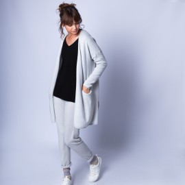 Gilet en cachemire - Hester 6366 plume - 81 gris pale